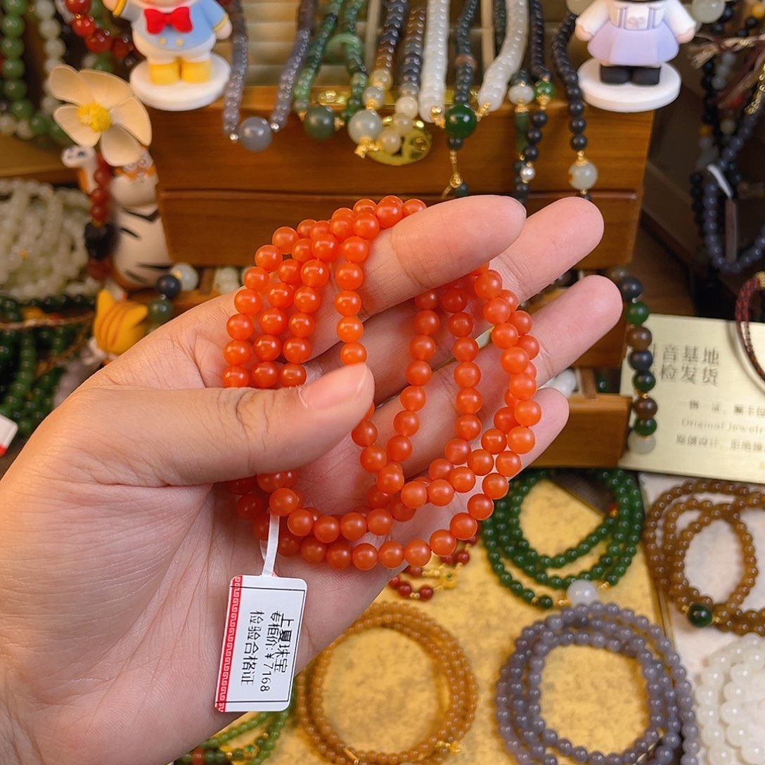 南红玛瑙多圈手串未镶嵌