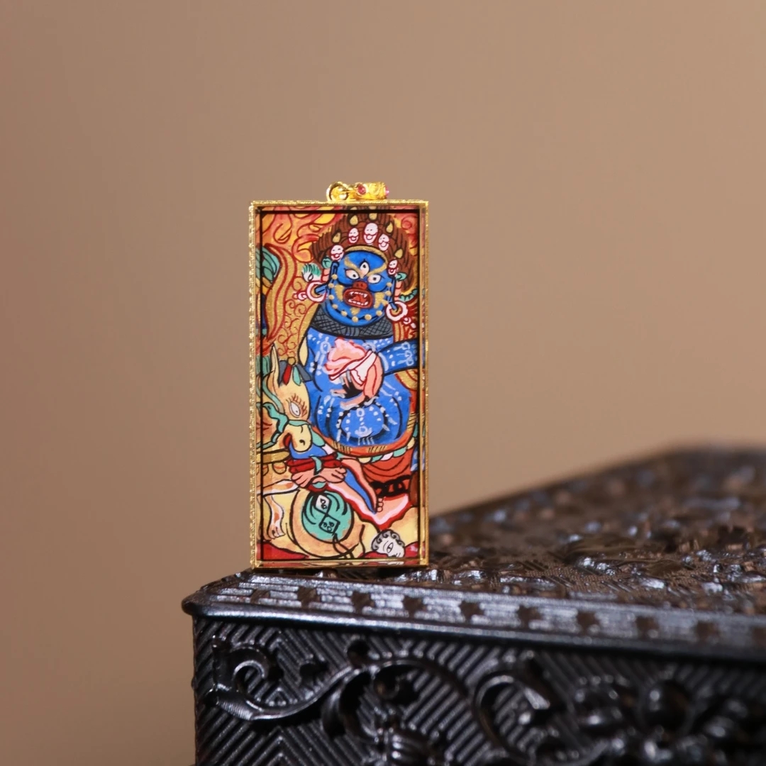 【大黑天】· 心喜 ·  热贡18k金唐卡