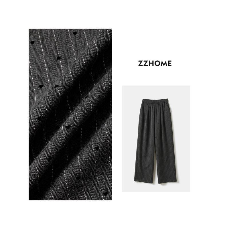 ZOZO HOME ｜时髦必备细条纹爱心腔调直筒西裤q170782p