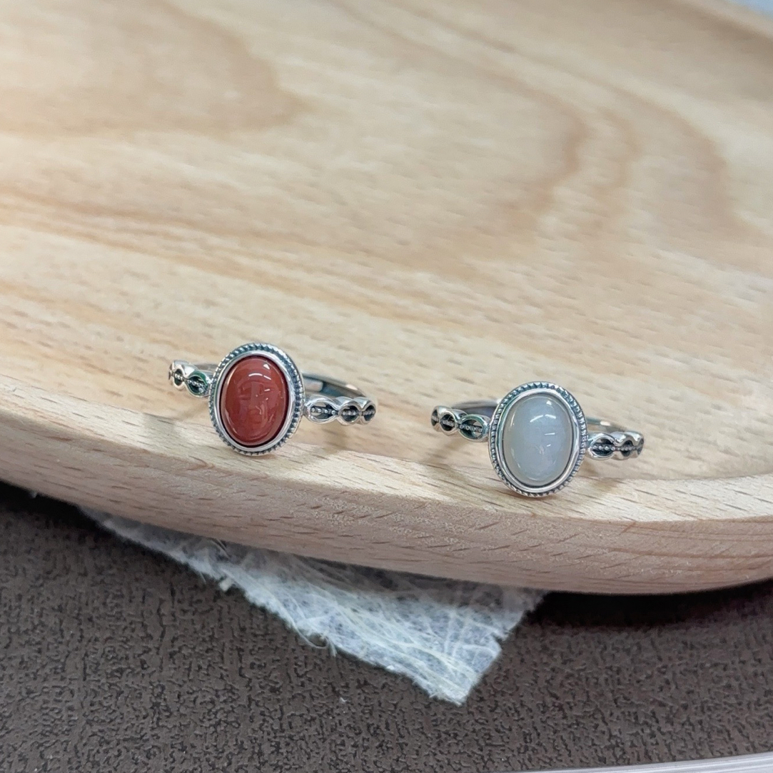 925银银制品 纯银民族风简单精致戒指JZ386