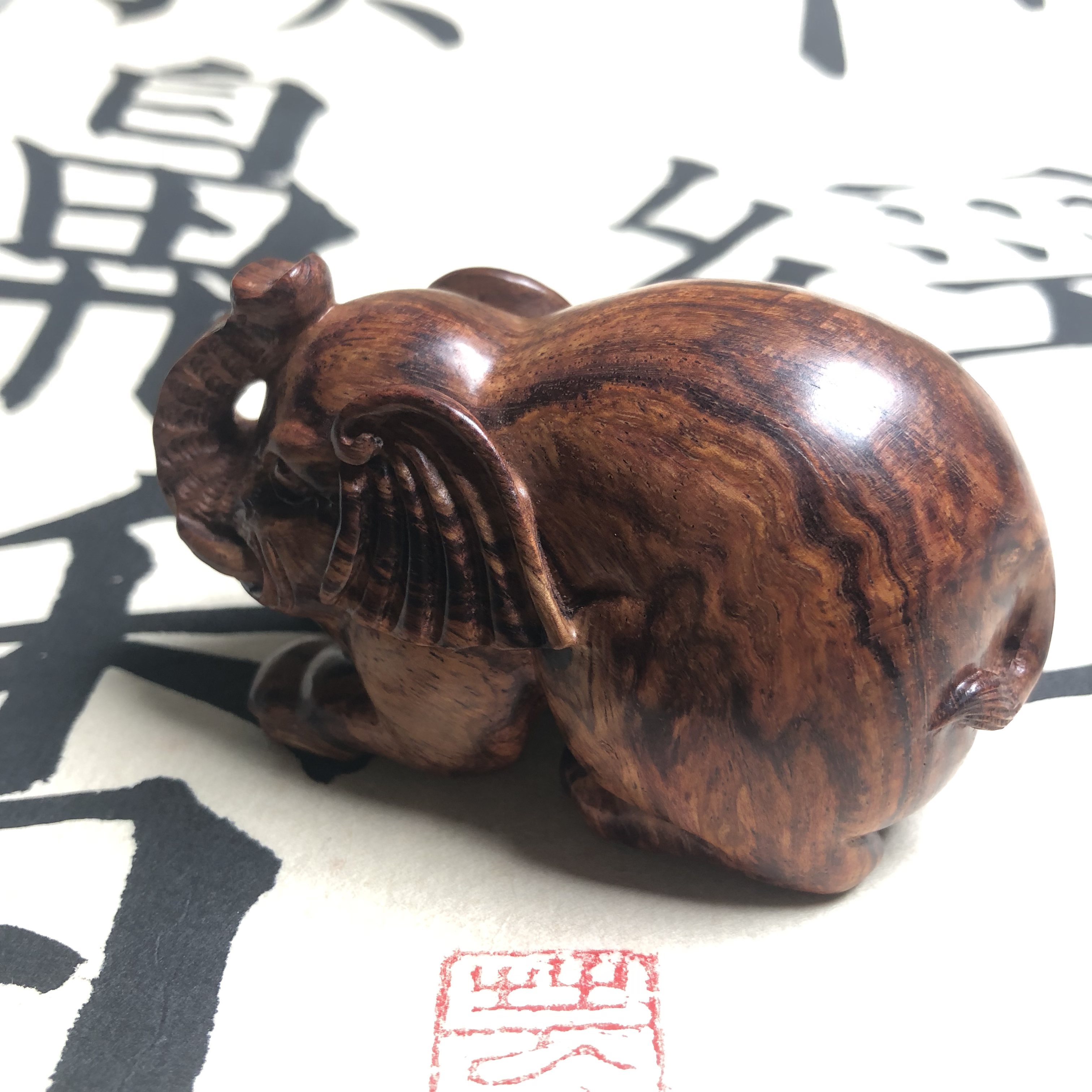 海南黄花梨把件大象