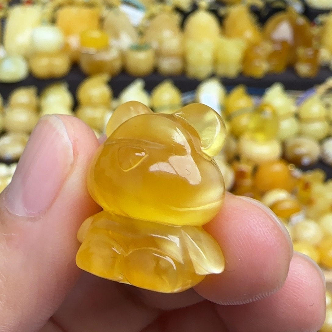 蜜蜡吊坠(不含链)未镶嵌天然蜜蜡小熊