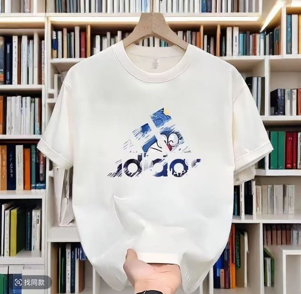 重磅纯棉T恤短袖T恤男女同款时尚印花宽松圆领夏季百搭半袖运动