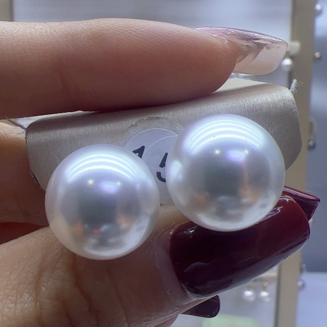 淡水珍珠耳饰18K金镶嵌