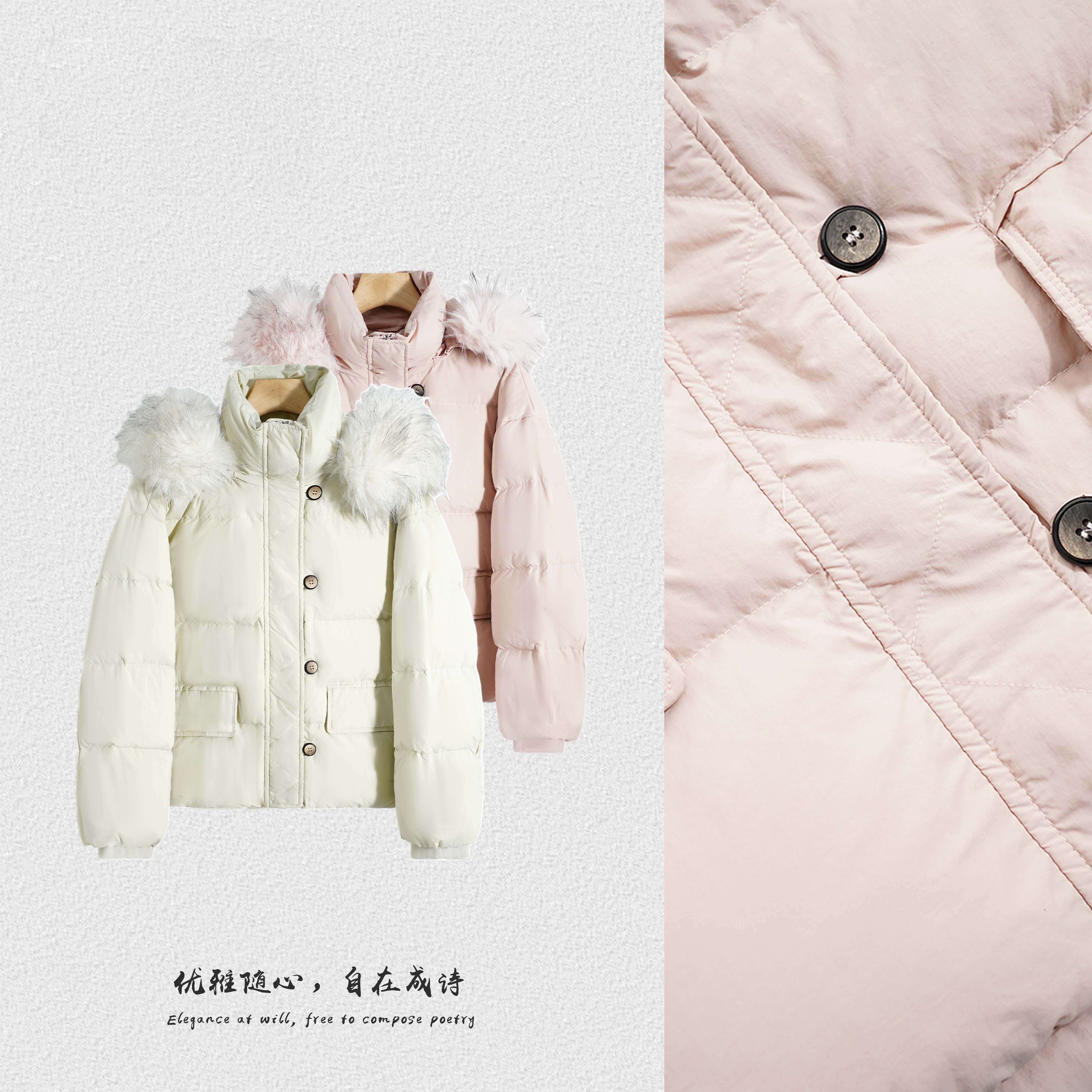 韩版大毛领羽绒服2025冬季新款加厚宽松显瘦保暖短款连帽羽绒服