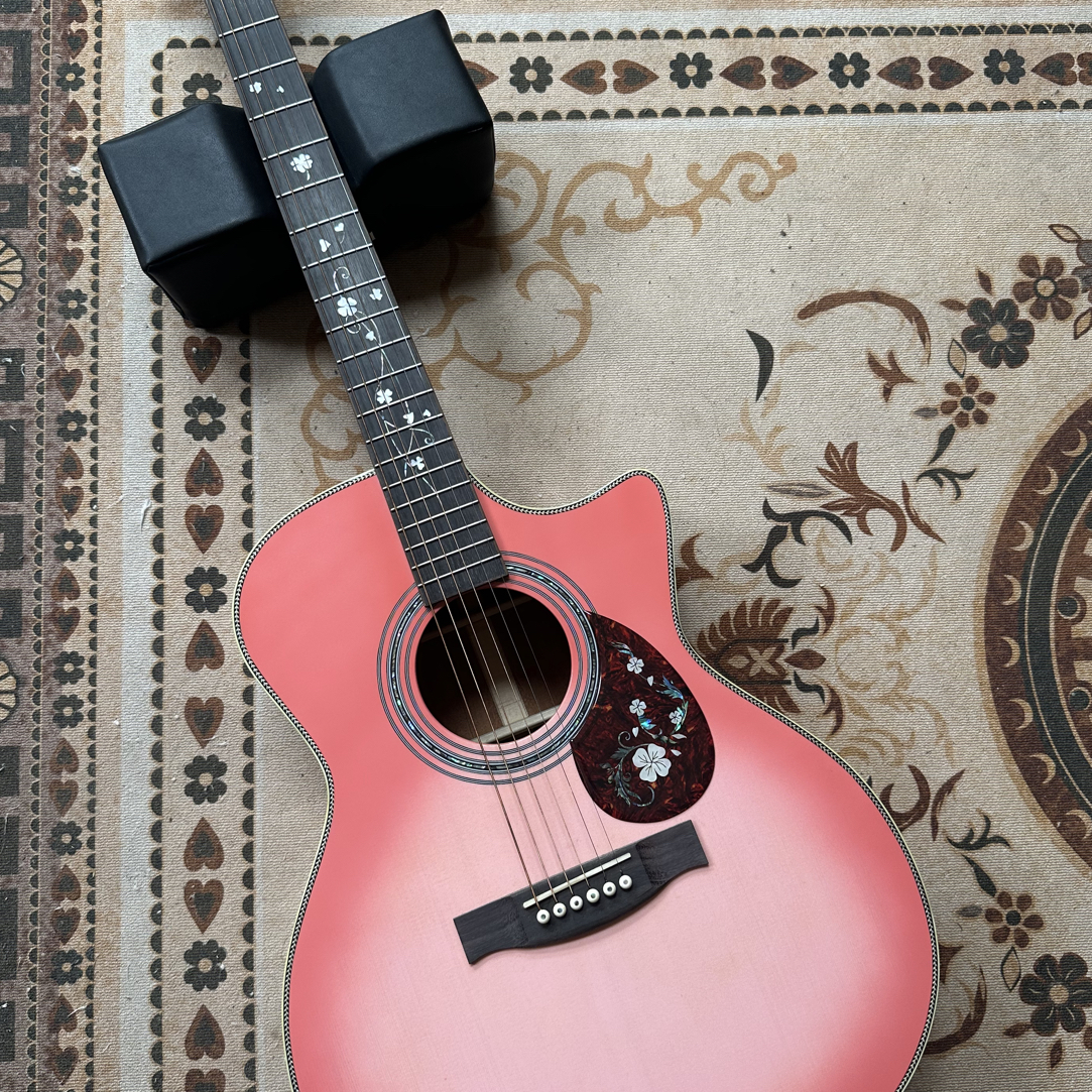 捡漏singer粉色系全单吉他