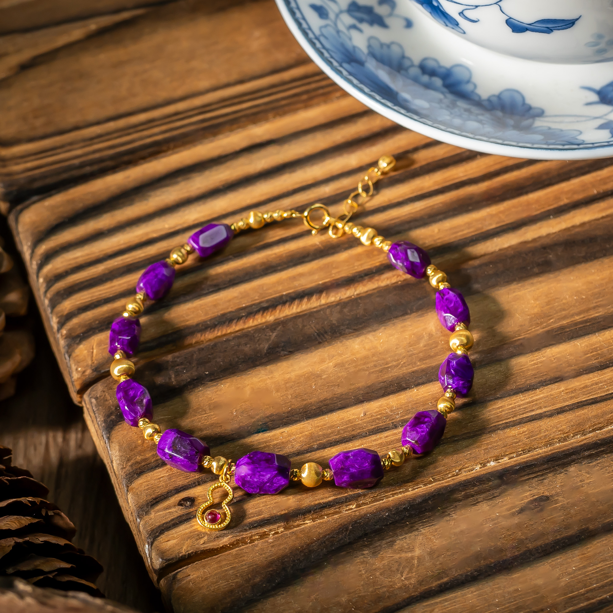 雪倩|18K金高阶艳丝绒舒俱来手链/多样性发/手围15/4-5mm/P6350/8