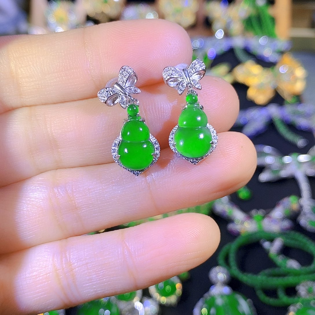 吊坠(不含链)银S925镶嵌翡翠