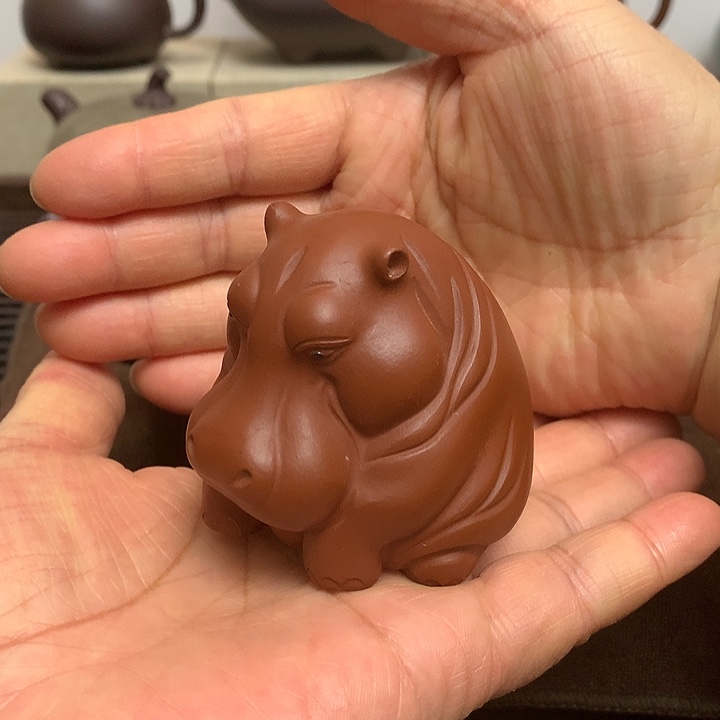 紫砂茶壶茶宠，朱泥，半手工制作