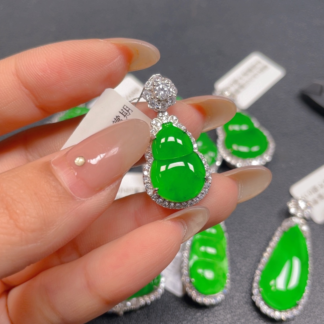 翡翠银S925镶嵌吊坠(不含链)