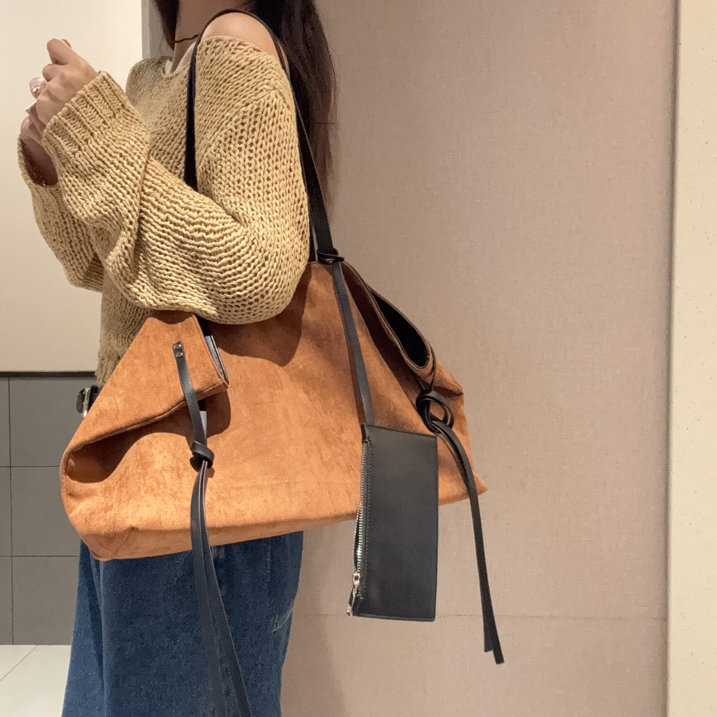 小众日系复古ins通勤单肩包托特包大容量休闲百搭女包