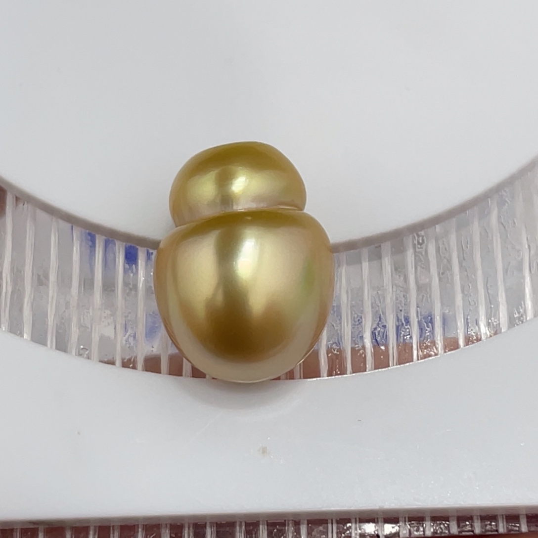 海水珍珠裸珠12.7mm金巴