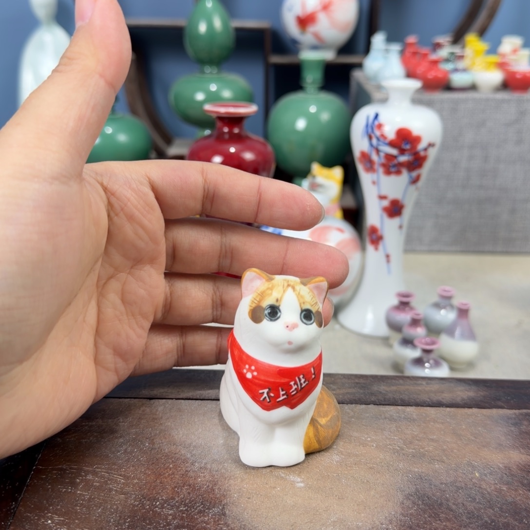 ****芮陶瓷手工小花器摆件