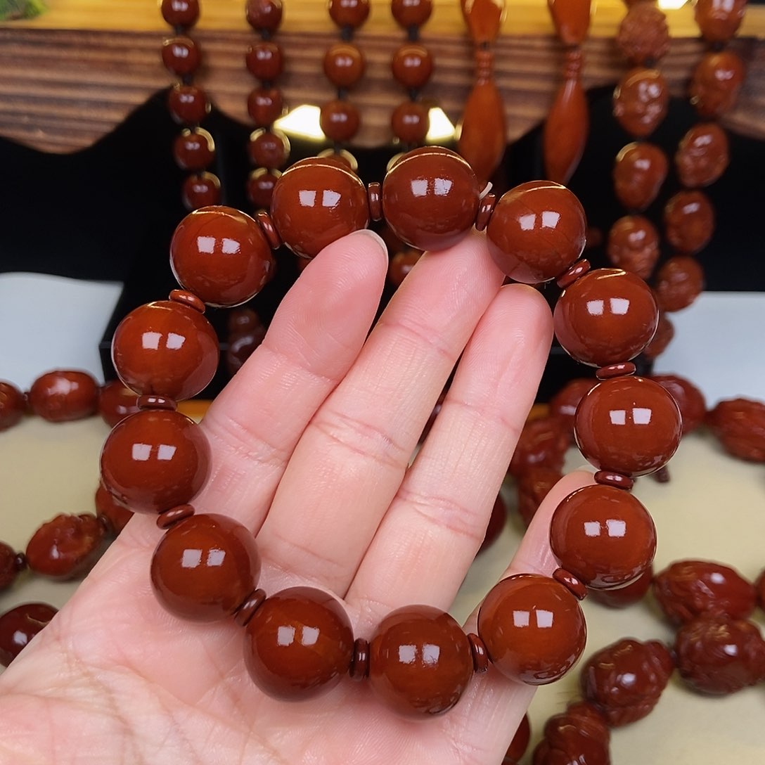 橄榄核吊坠正圆光珠