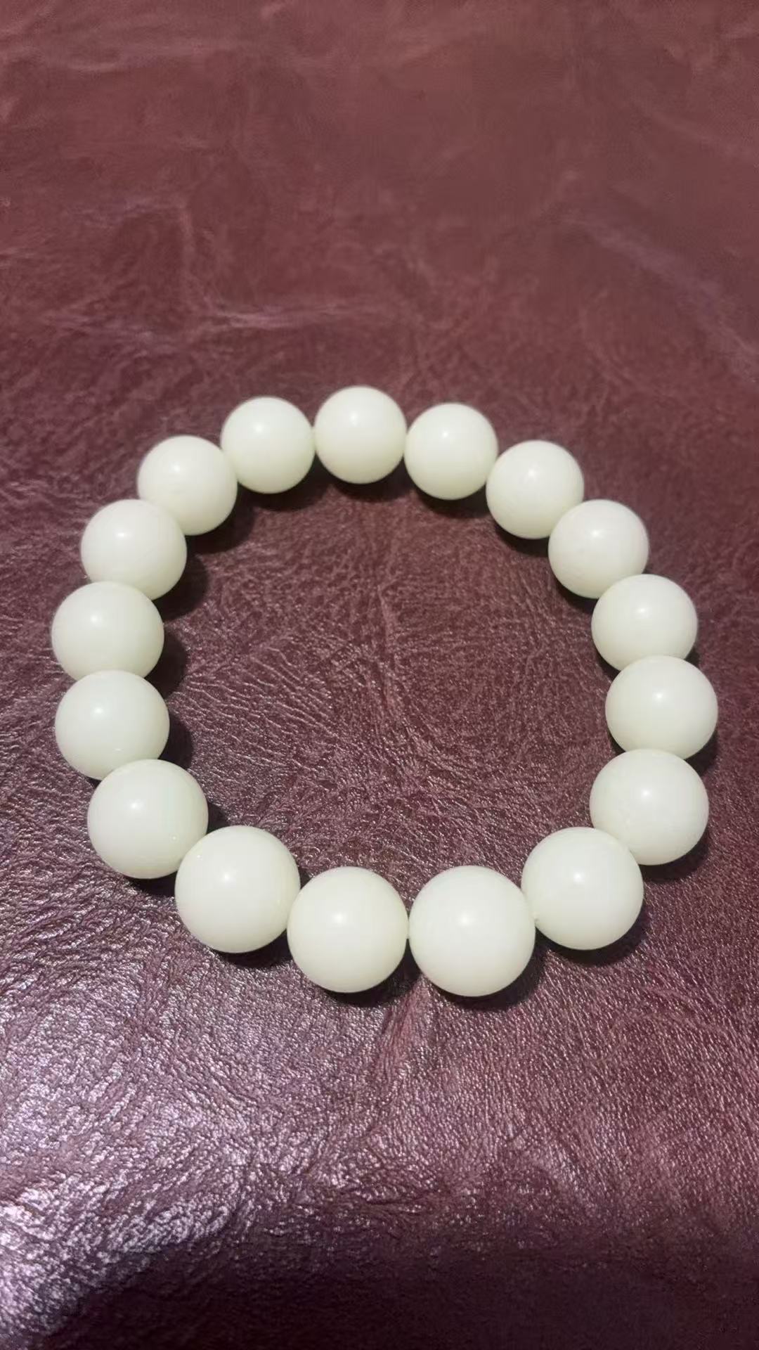 单色夜光石手串12大mm简约款