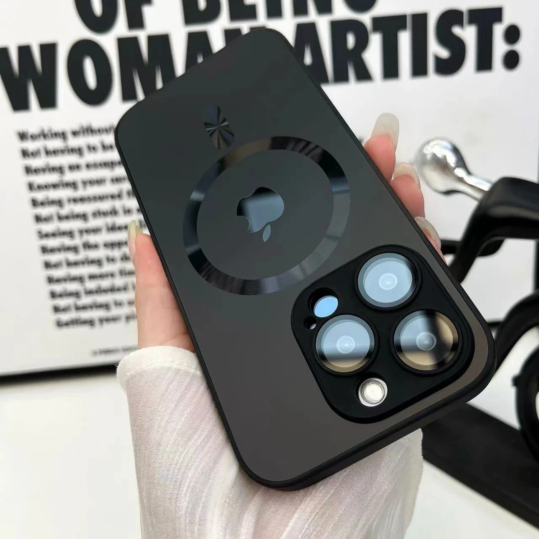 高级AG磨砂磁吸带镜头膜适用苹果全系列手机壳防摔全包