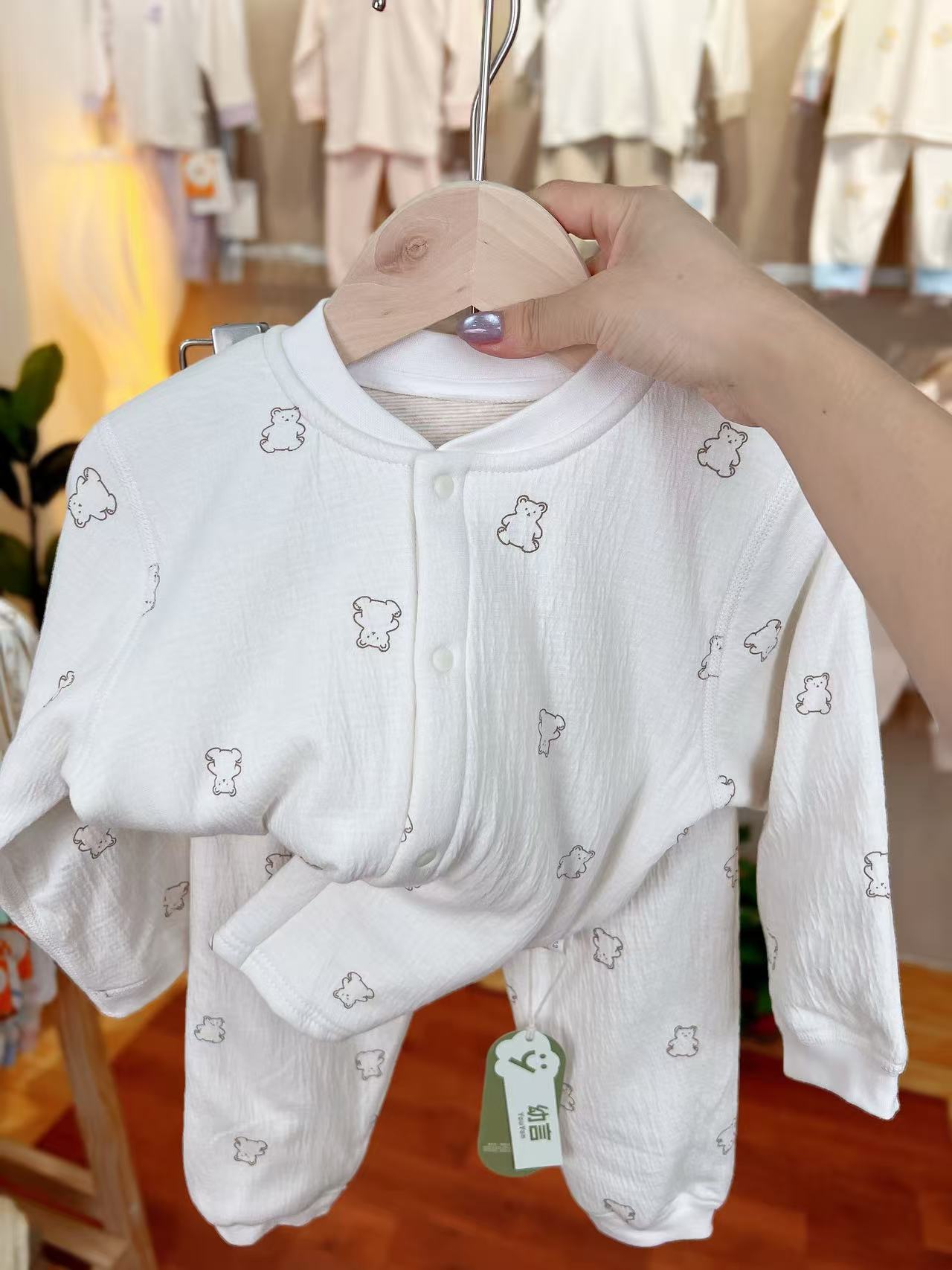 男女童蚕丝保暖内衣儿童套装秋冬宝宝对开加厚睡衣长袖长裤家居服