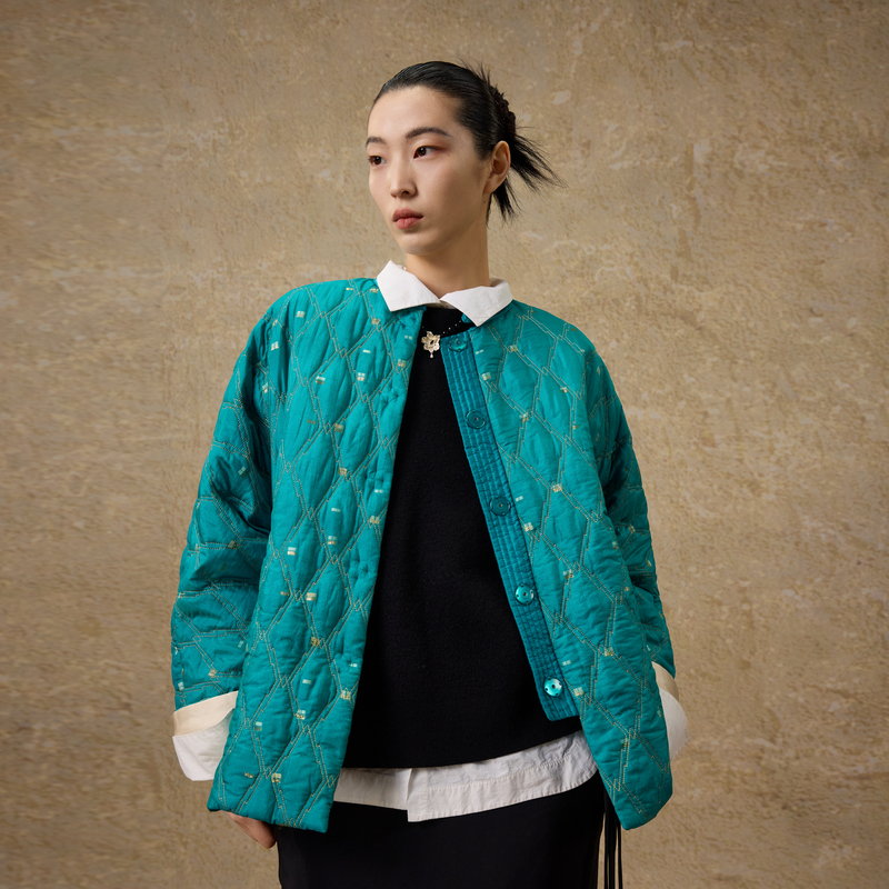 EXCEPTION一手长提花匹绣棉服AA25-A1O02