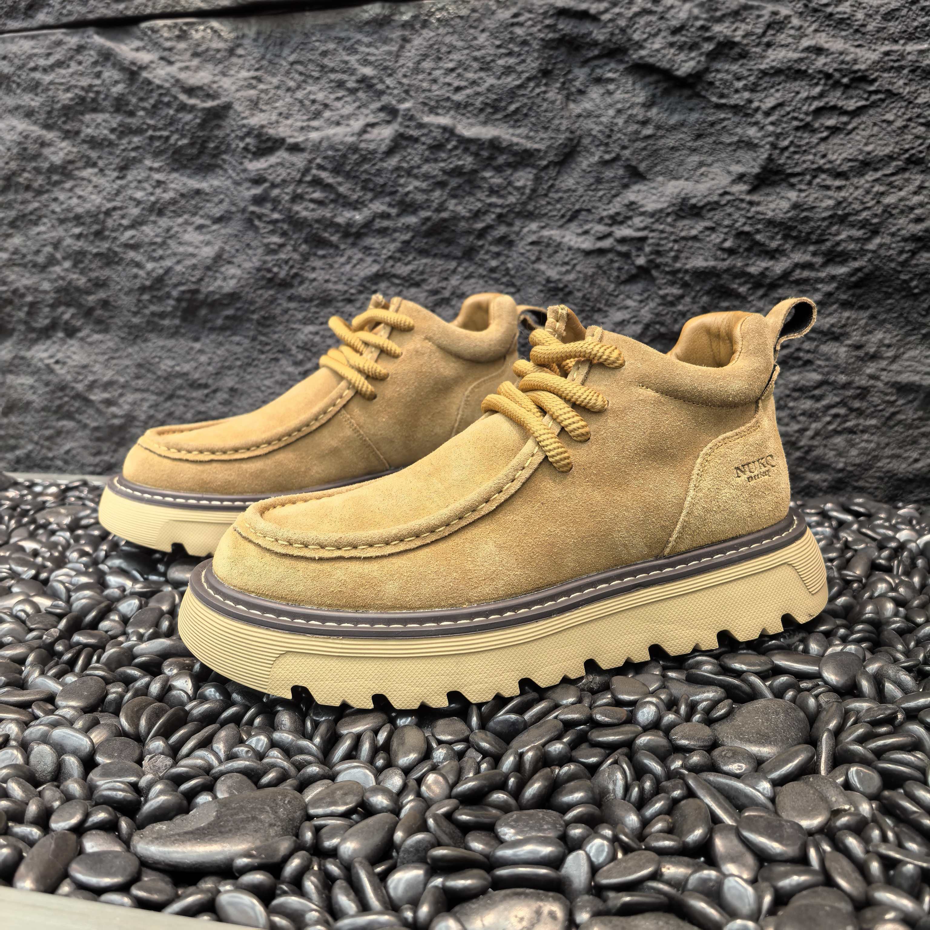 时尚潮流轻奢男士大头鞋马丁靴纯皮厚底大头鞋休闲鞋【单棉同款】