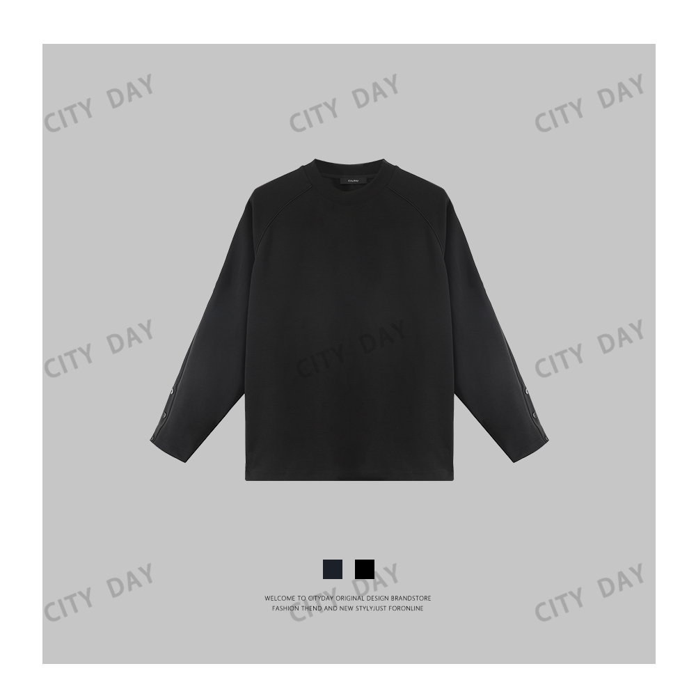 CityDay【楠哥】cleanfit 液氨莱赛尔 定制纽扣极简长袖T恤 6951