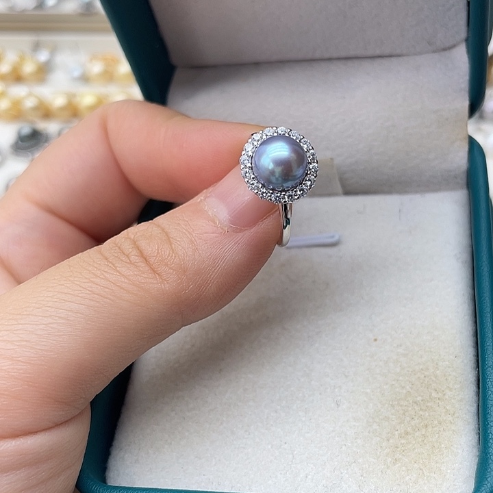海水珍珠戒指银S925镶嵌