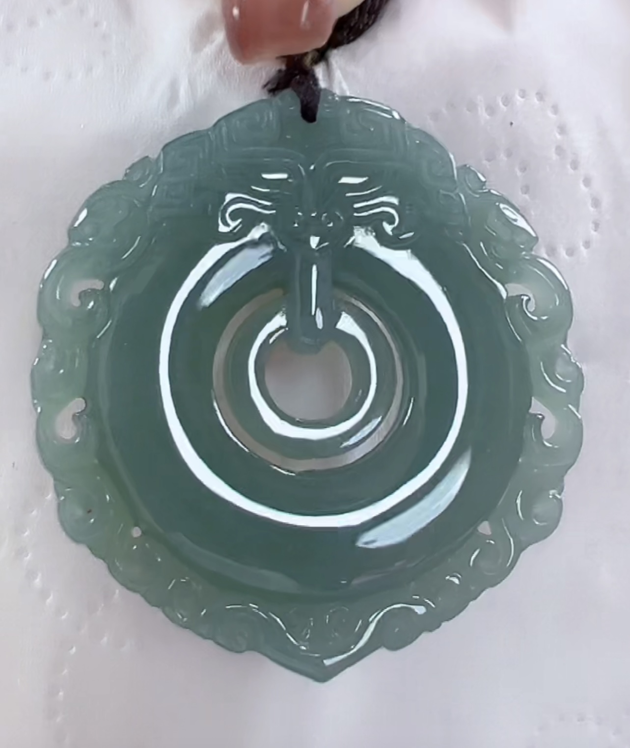 天然翡翠A货仿古平安扣（多样性发货发一件）高40+宽36-38厚5-7送绳