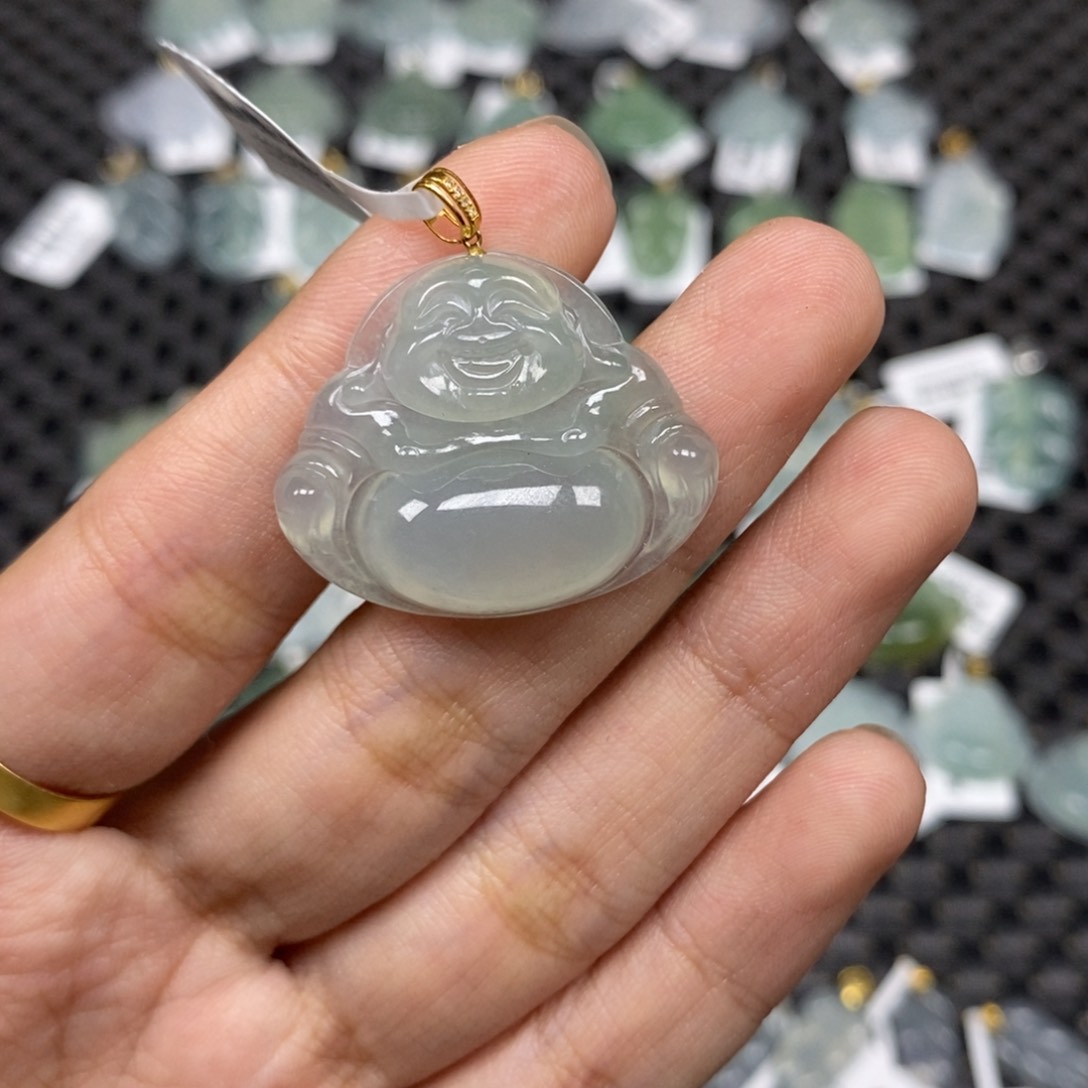 【闪购商品】翡翠吊坠(不含链)18K金镶嵌53194