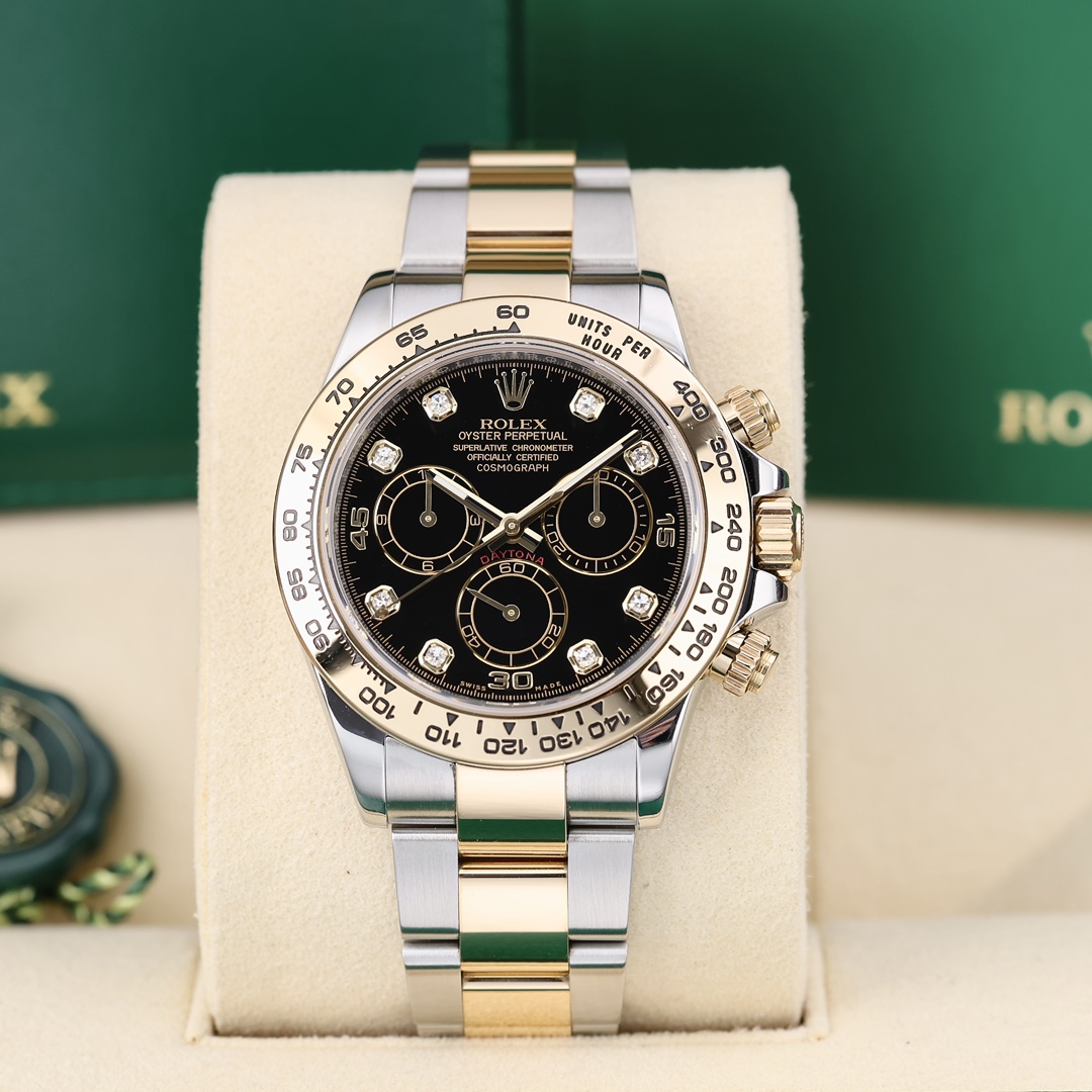 95新 Rolex/劳力士 116503 钻石刻度 黑盘 40mm 2019年保卡