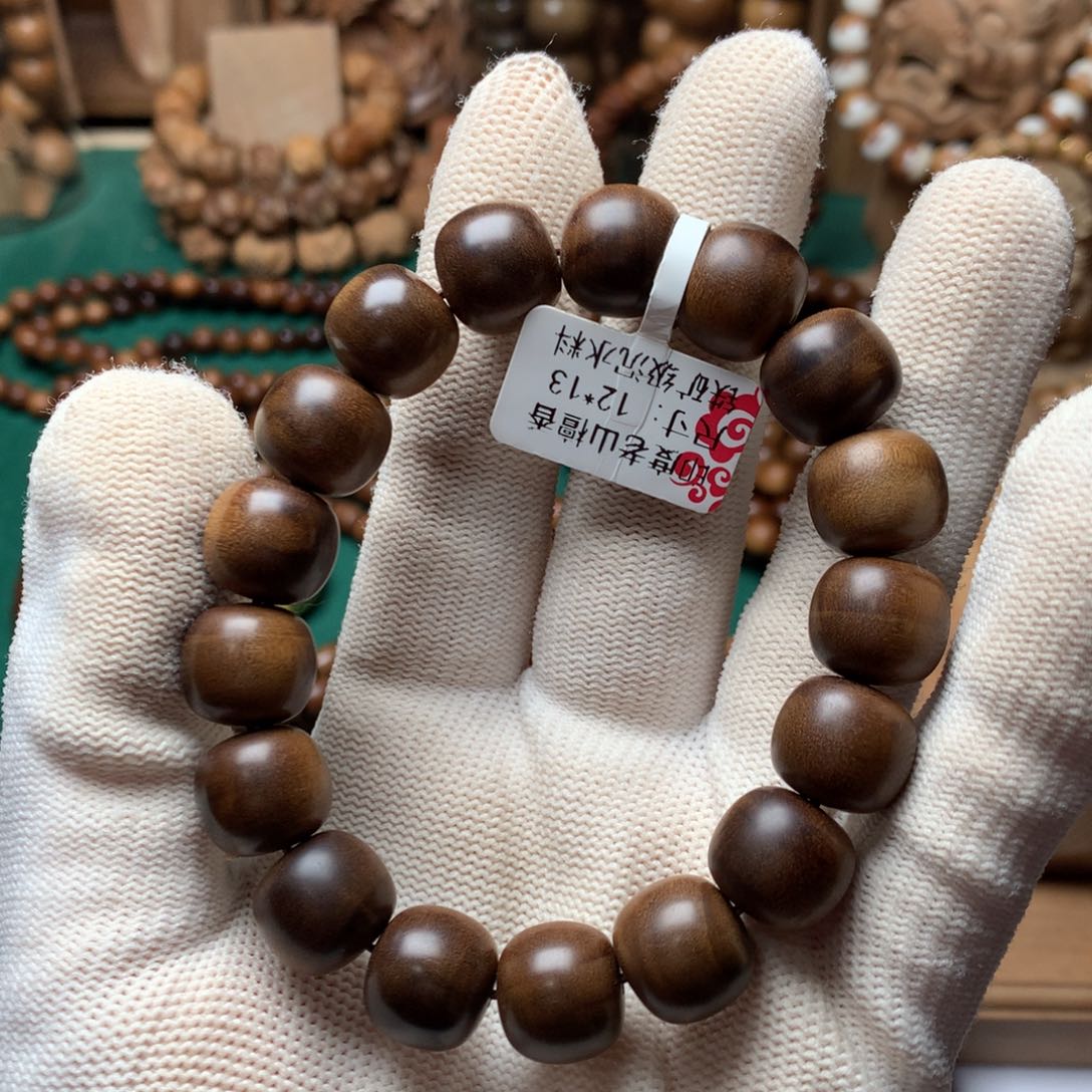 檀香木手串/手链老山檀香1.2*1.3沉水微瑕