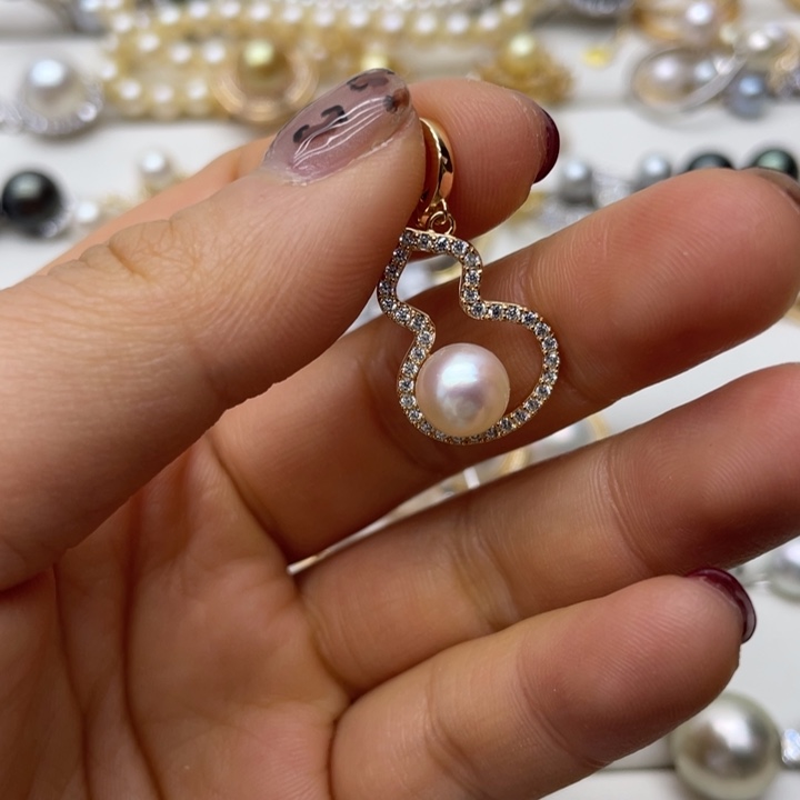 海水珍珠吊坠(不含链)银S925镶嵌