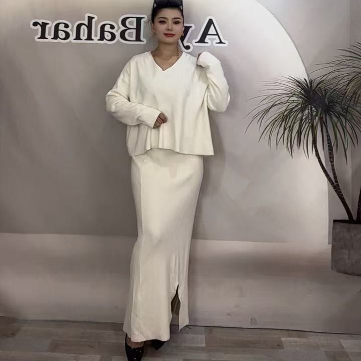 0017 女装的毛织物裙子