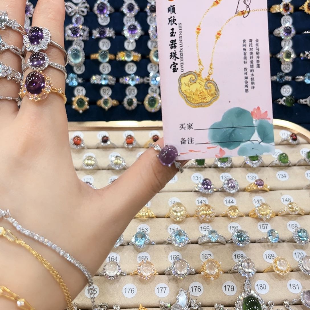 紫晶女款银S925镶嵌前**锦戒指18