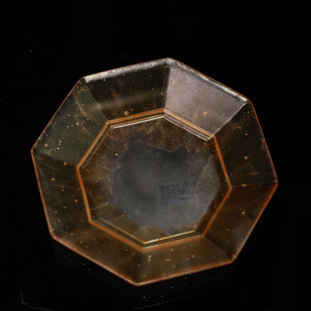 小田月月丨悦生活-琥珀色-心缘堂-琉璃八方盘-直径14cm内径9cm（心