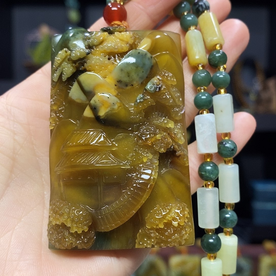 未镶嵌岫玉挂件吊坠