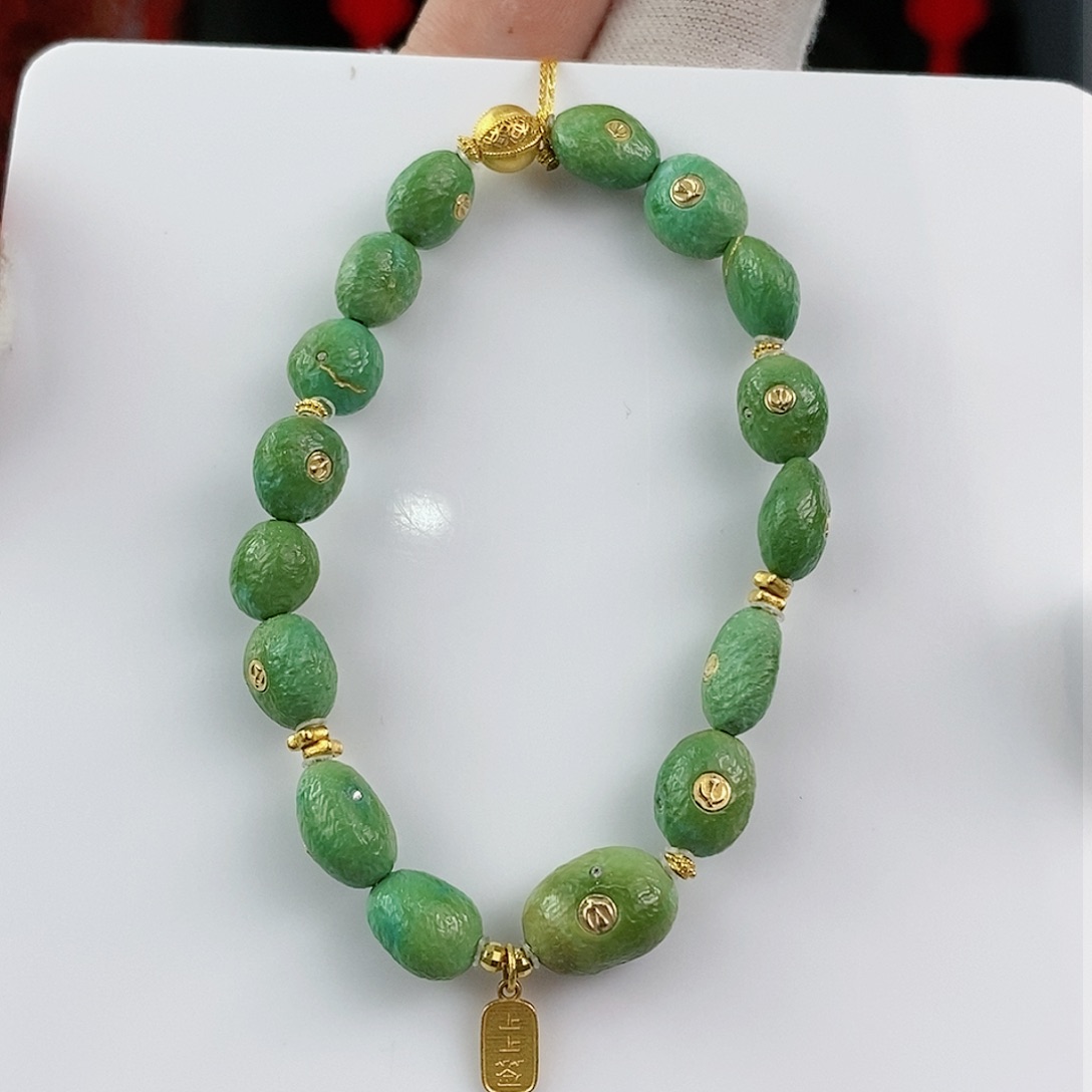 绿松石珠宝奇石18K金镶嵌