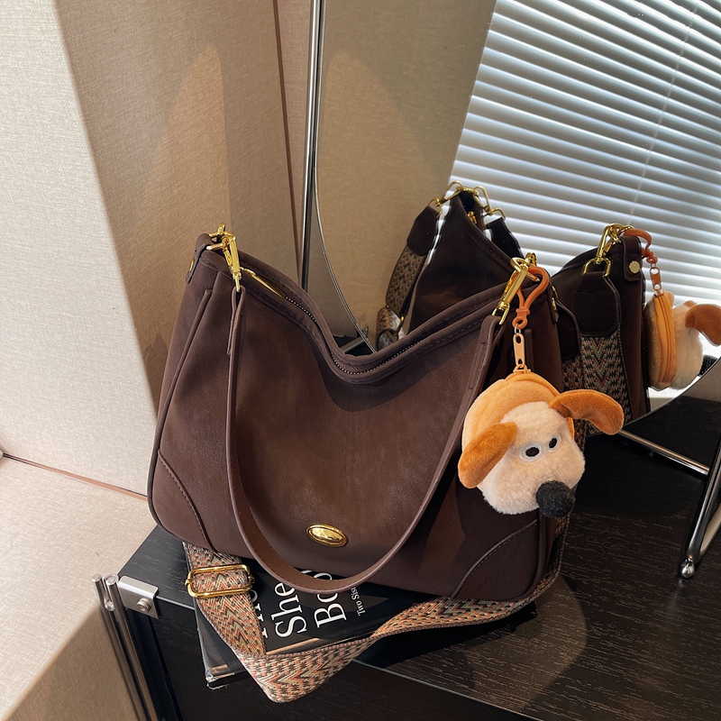 【日进斗金】新款韩版简约多隔层托特包日常通勤宽肩带单肩斜挎包女