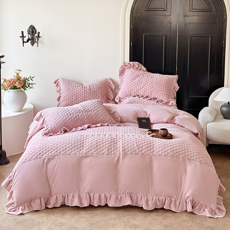 13-14斤  秋冬糯唧唧 加厚肉嘟嘟绒 婴儿孕妈裸睡防滑 床盖四件套