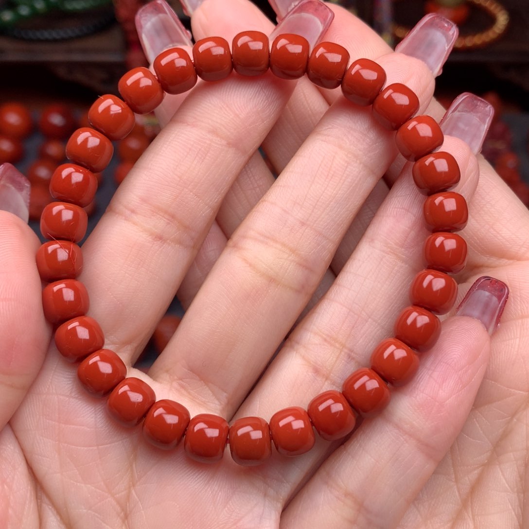 南红玛瑙精工老型手串未镶嵌7.2