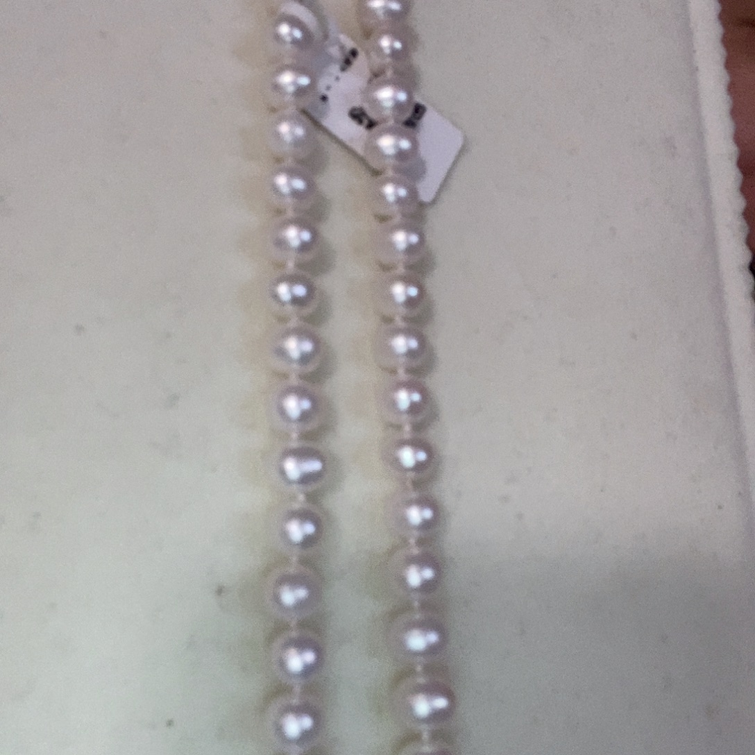 项链银S925镶嵌淡水珍珠7-8