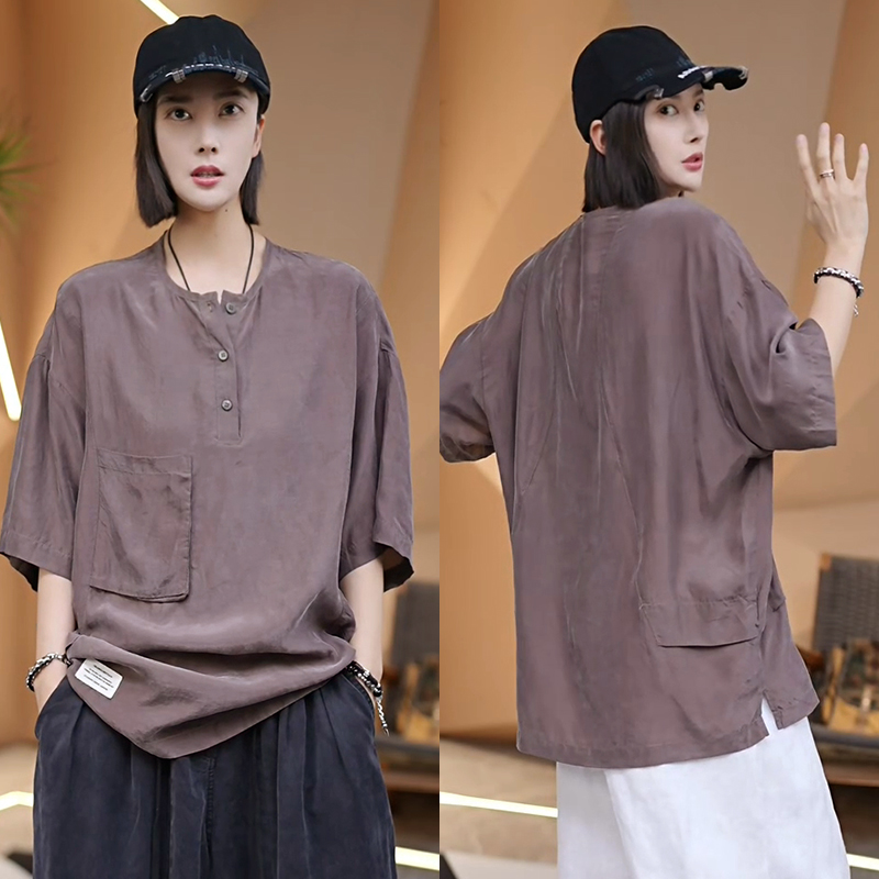 3278 【57铜氨+47天丝】设计师潮牌买手店短袖衬衫 w027-6001