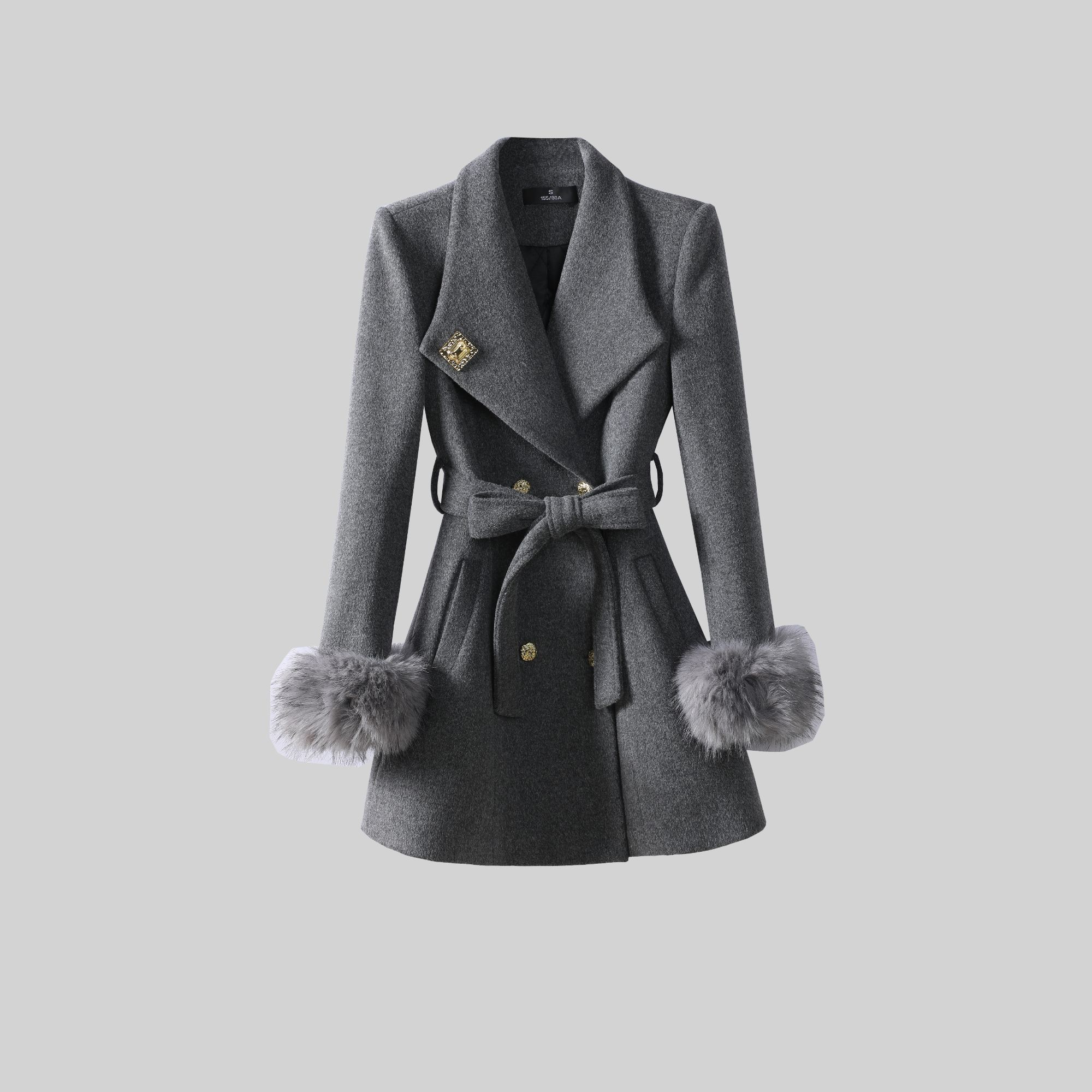 〈纪朵研〉1723毛呢西装外套翻领女士时尚西装毛呢外套