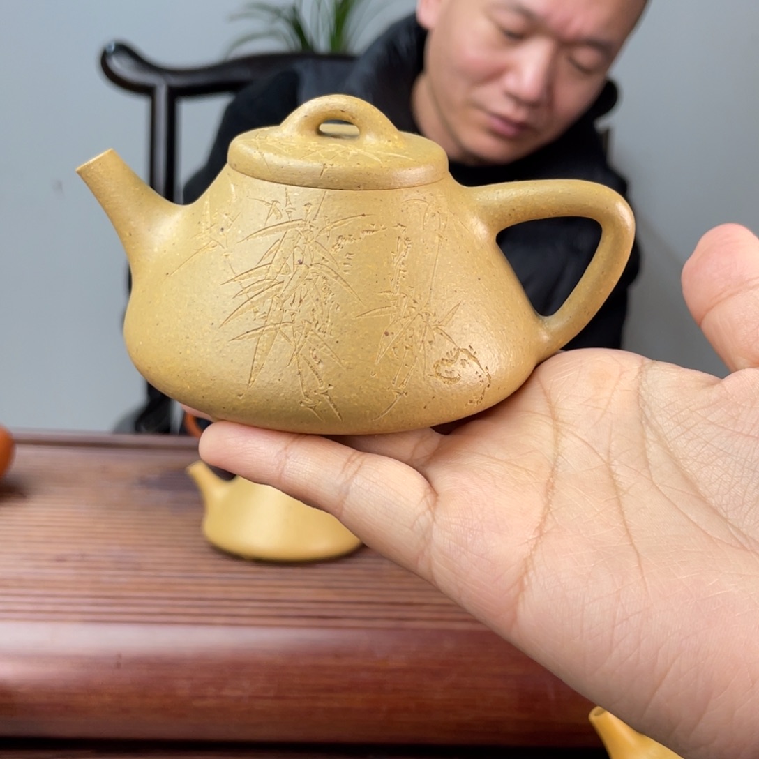 ****菜茶壶本山绿泥本绿子冶石瓢全手180cc