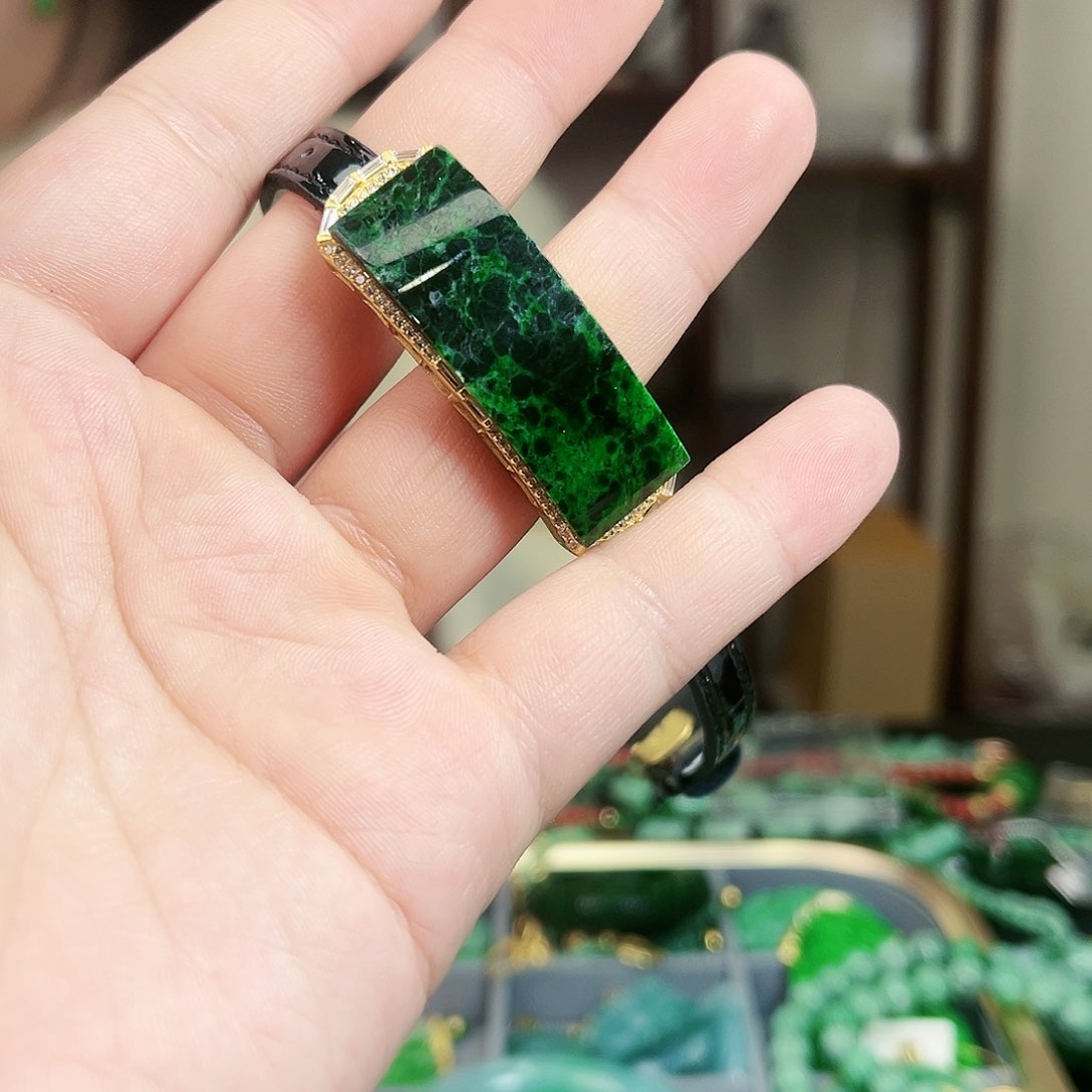 翡翠颈饰银S925镶嵌手链