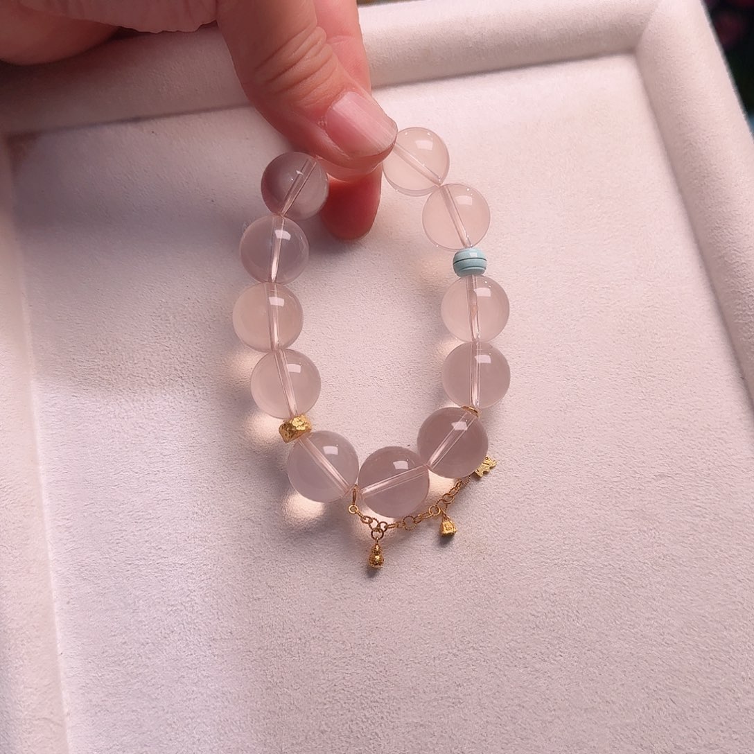 水晶手链18K金镶嵌手串