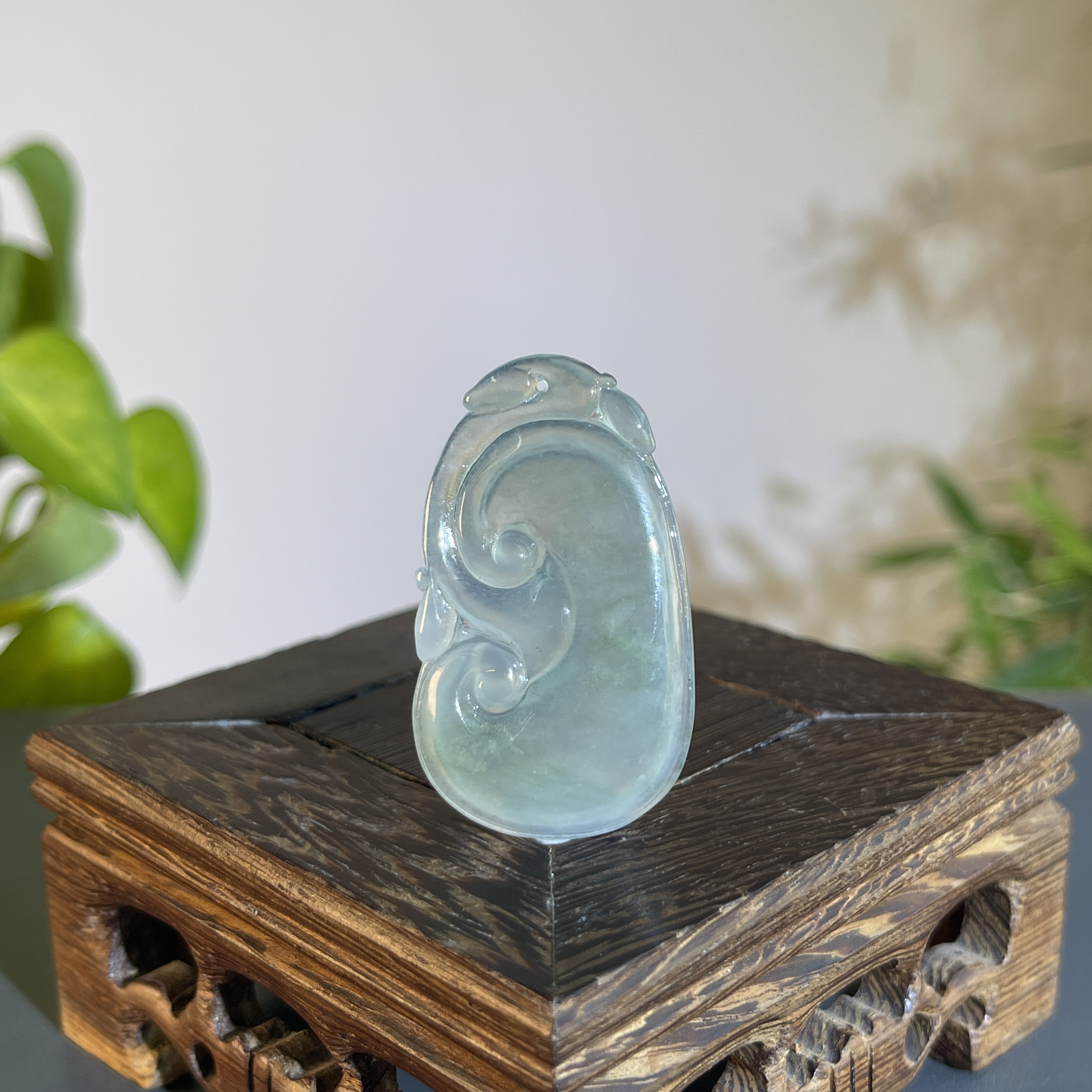 JXA15-76 天然缅甸A货翡翠 如意