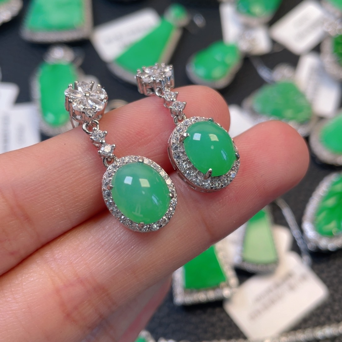 翡翠银S925镶嵌吊坠(不含链)