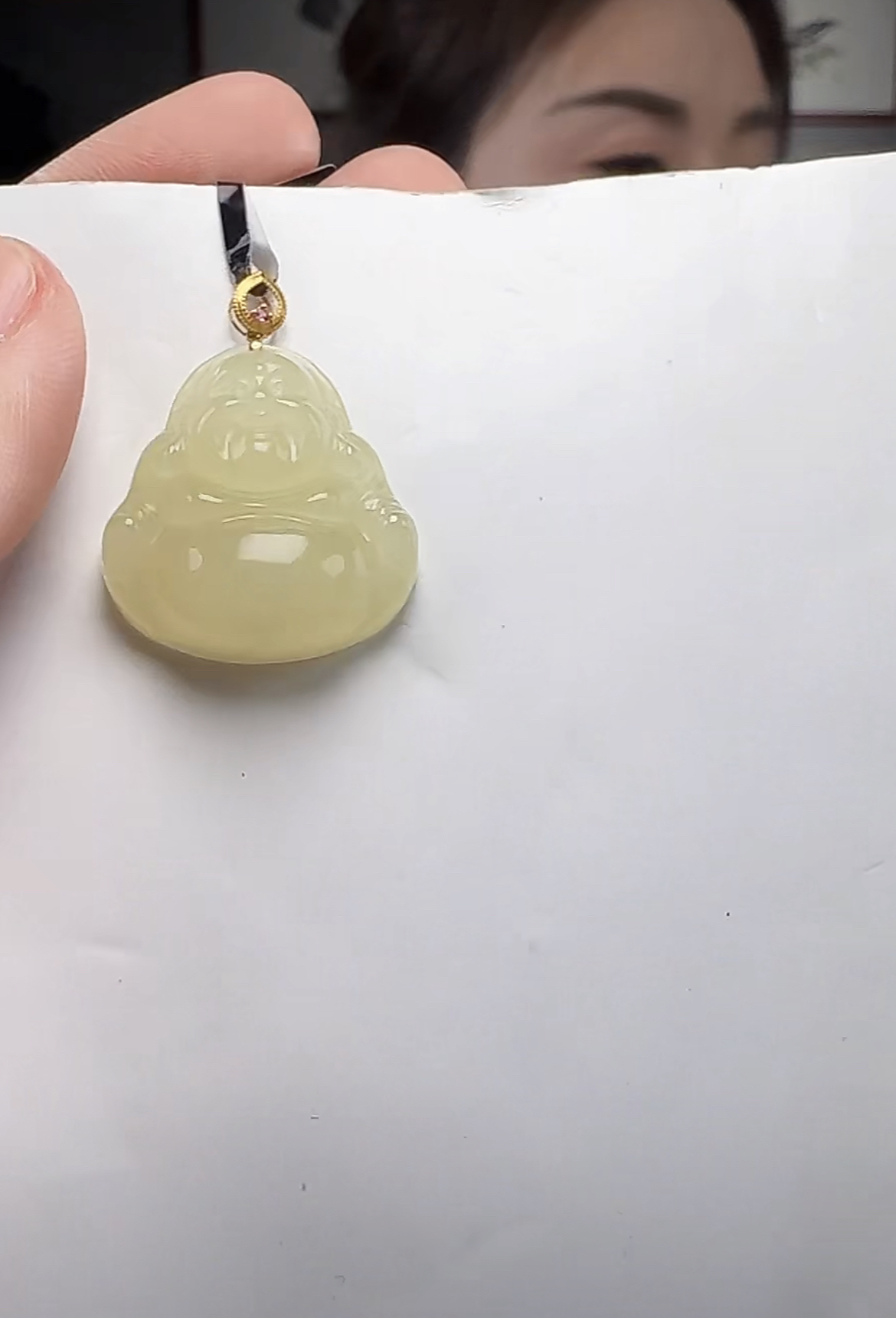 和田玉吊坠18k不含链
