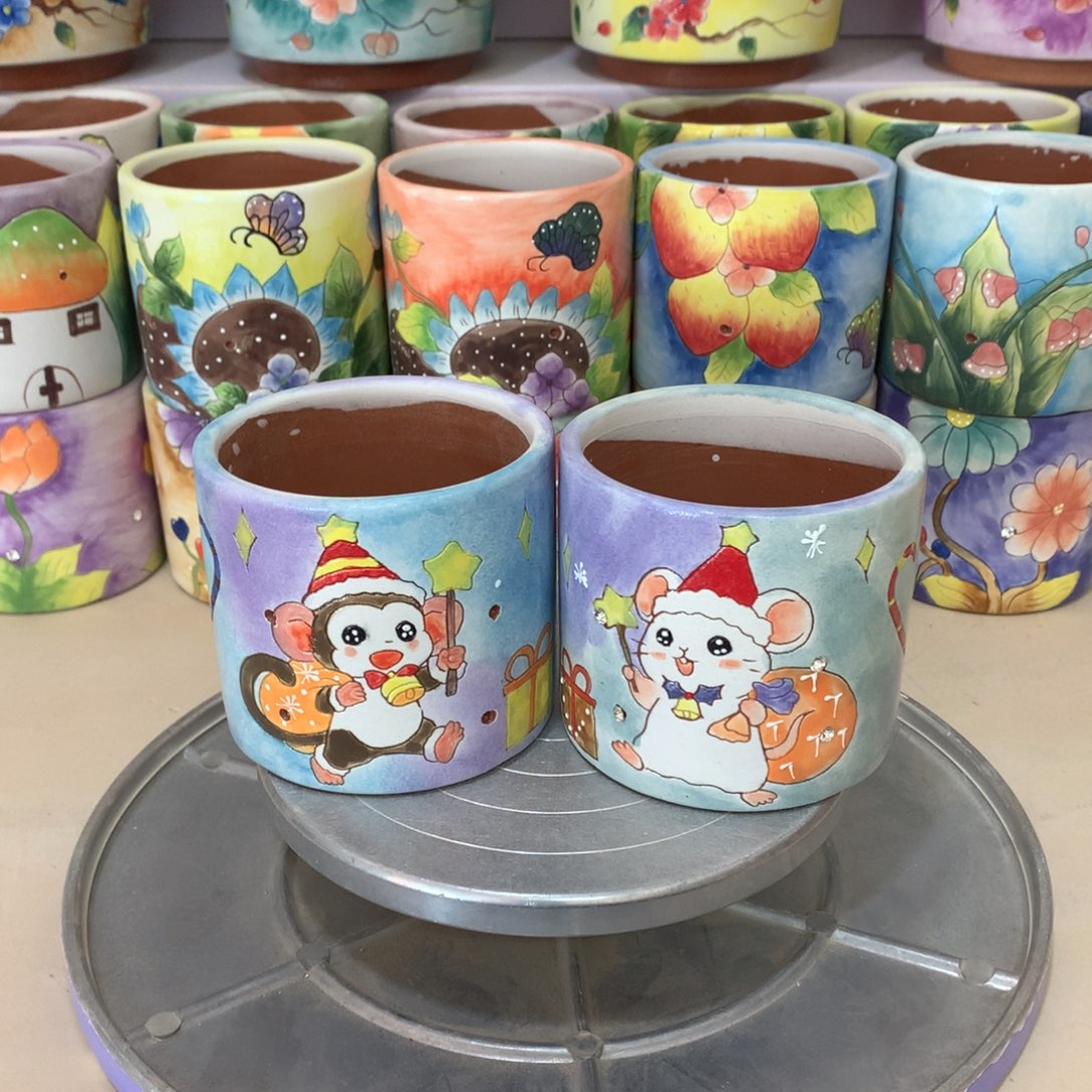 福利花盆，手绘花盆