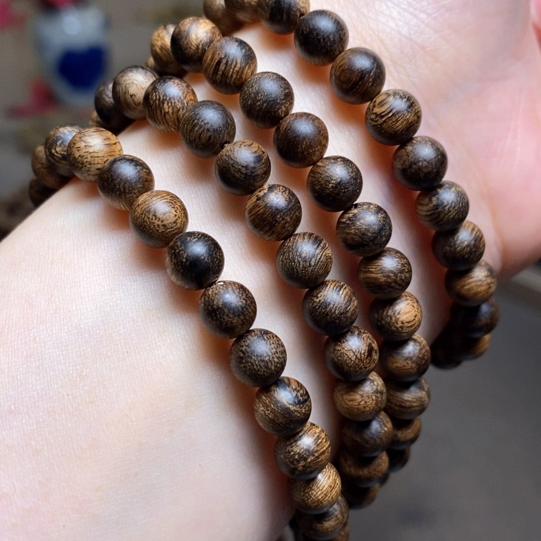 沉香手串越南芽庄黄棋瘤疤0.6×108