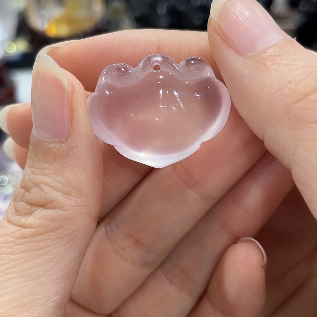 珠宝半成品水晶未镶嵌如意锁